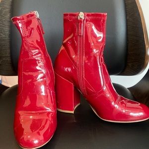 Steve Madden red booties size 7